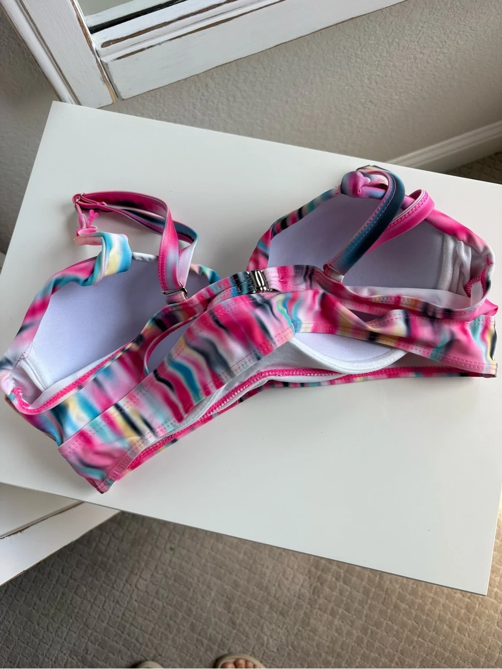 Pink Multi-Color Stripe Swim Bikini
